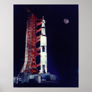 Poster Apollo 17 et la lune