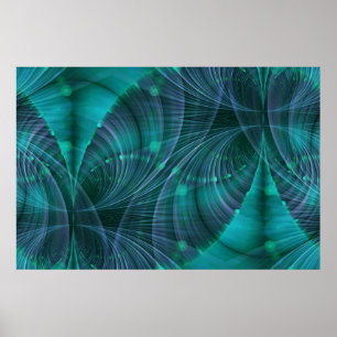 Poster Apophyse Fractal Art I - bleu