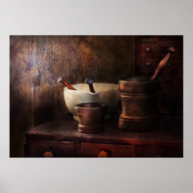 Poster Apothécaire - Choisir un pilon (Devant)