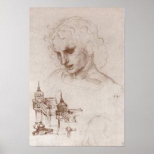 Poster Apôtre Jacobus Château de Sforza, Léonard de Vinci