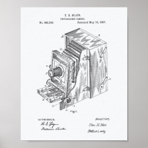 Poster Appareil photo 1887 Art breveté - Livre blanc