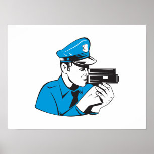 Poster Appareil-photo de vitesse de policier de policier