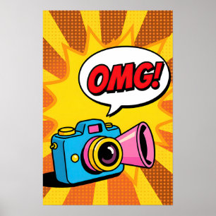 Poster Appareil photo rétro Pop Art