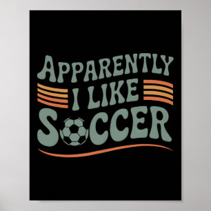 Poster Apparemment j'aime le football Rétro Game Day Mama