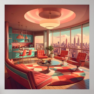 Poster Appartement Urbain Futuriste Atomique