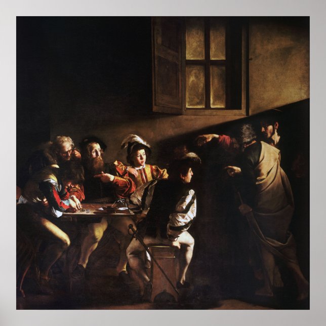 Poster Appel De Saint Matthieu Par Caravaggio (Devant)