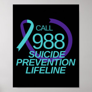 Poster Appel de secours pour la prévention du suicide 988