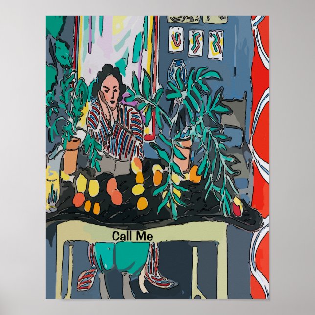 Poster Appelez-moi, Téléphone portable, Jardin, modifier  (Devant)