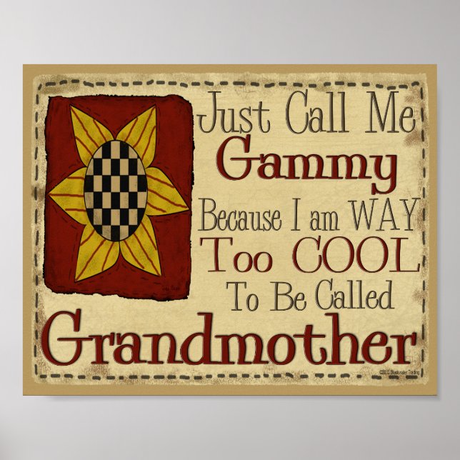 Poster Appelle-moi Gammy Je suis trop Cool pour grand-mèr (Devant)