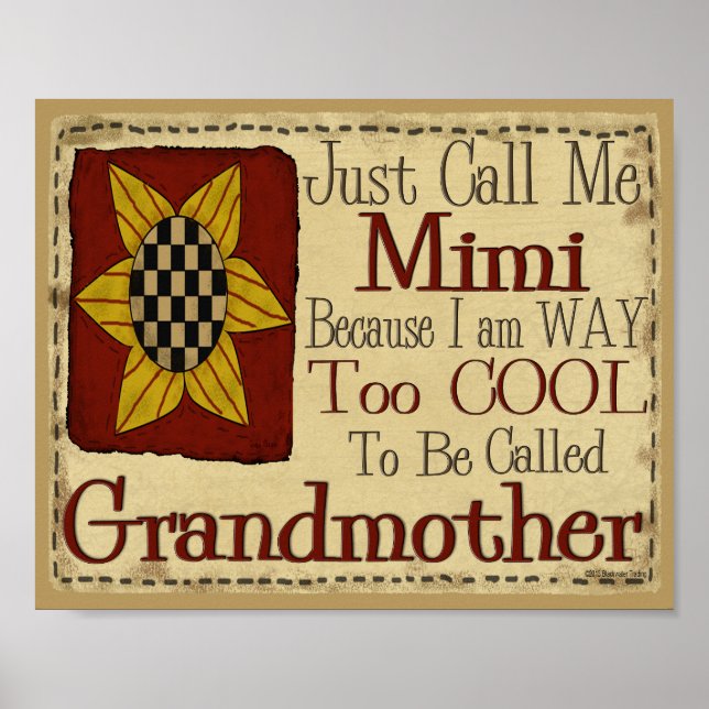 Poster Appelle-moi Mimi Je suis trop Cool pour grand-mère (Devant)