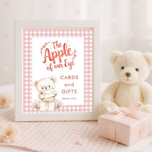 Poster Apple of Eye En vichy Baby showers Cartes et Cadea