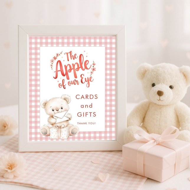 Poster Apple of Eye En vichy Baby showers Cartes et Cadea (Créateur téléchargé)