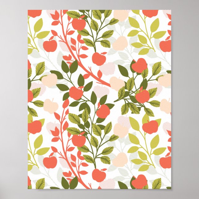 Poster Apple Orchard Floral Garden Motif (Devant)