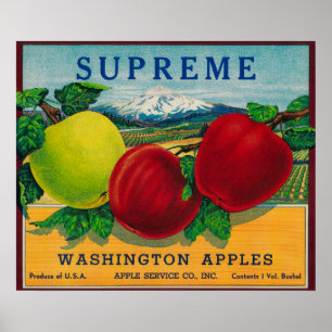 Poster Apple suprême marquent - l'état de Washington