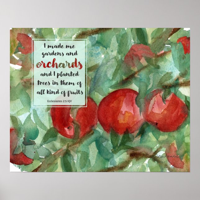 Poster Apple Tree Bible Scripture Ecclesiastes 2:5 (Devant)