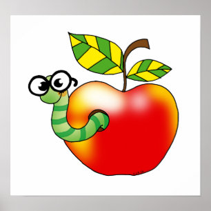 Poster Apple & Worm, retour à l'école
