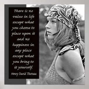 Poster Apportez votre Bonheur avec vous -Citation Thoreau