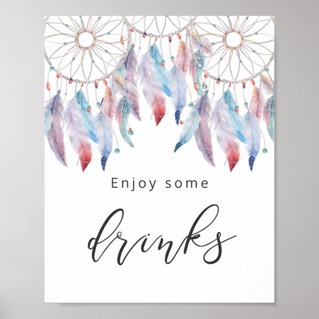 Poster Appréciez Quelques Boissons Baby shower Dreamcatch (Devant)