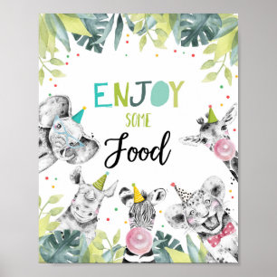 Poster Appréciez Une Station Alimentaire Favoriser Garçon