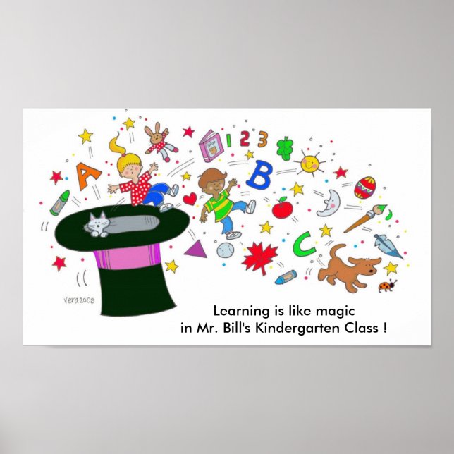 Poster Apprendre est comme la magie par Vera Trembach (Devant)