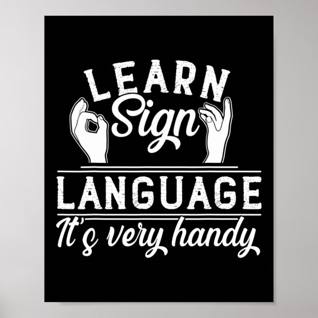 Poster Apprendre la langue des signes Professeur Asl Sens (Devant)
