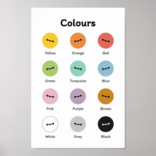 Poster Apprendre les couleurs (Devant)