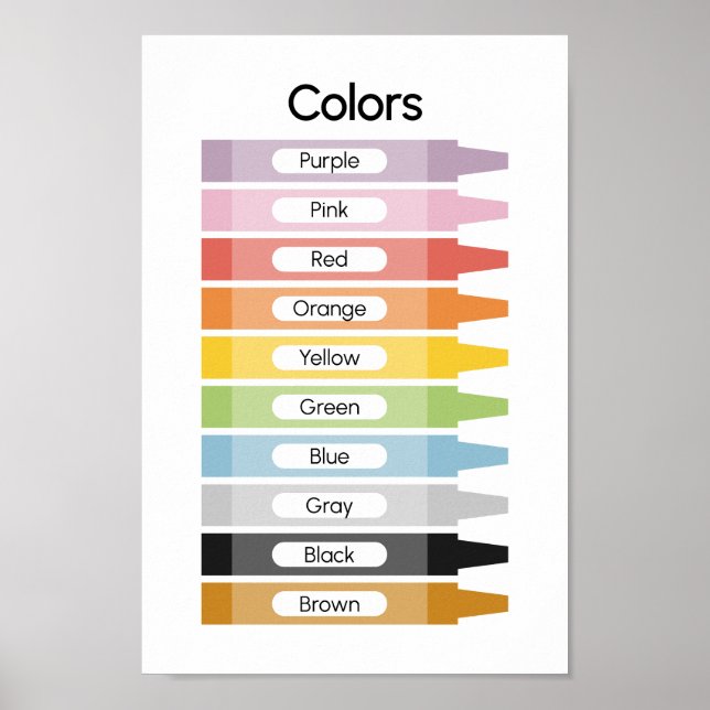Poster Apprendre les couleurs (Devant)