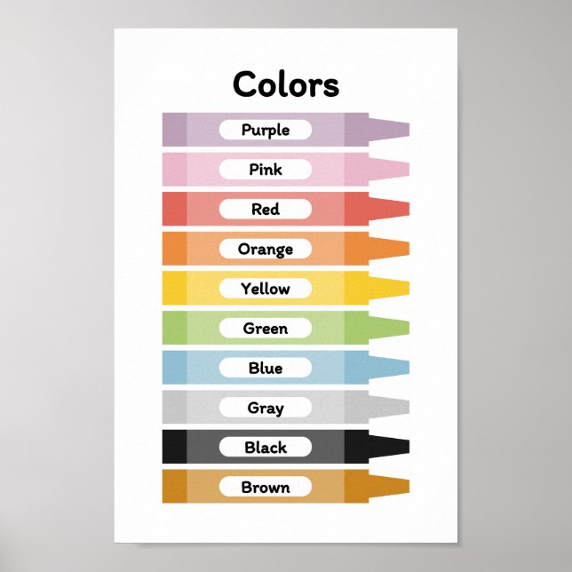 Poster Apprendre les couleurs (Devant)