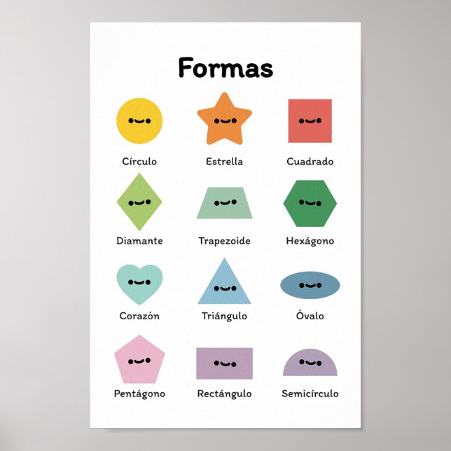 Poster Apprendre les formes (en espagnol) (Devant)