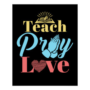 Poster Apprendre Pray Love Enseignant chrétien