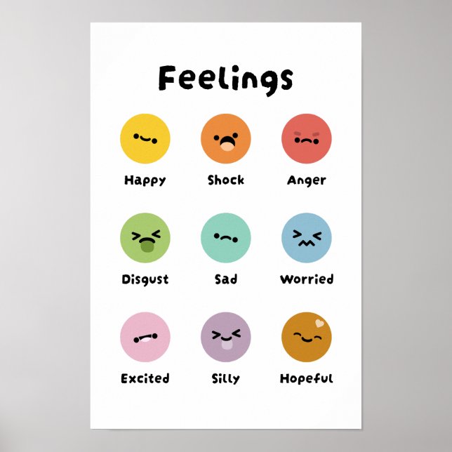 Poster Apprendre Sentiments Émotions (Devant)