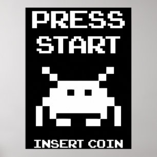 Poster Appuyez sur Démarrer Insérer la conception du jeu 