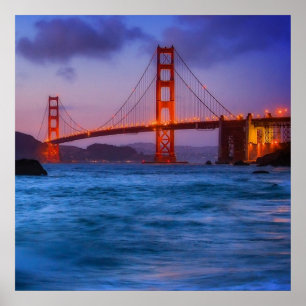 Poster Après le coucher du soleil à Baker Beach