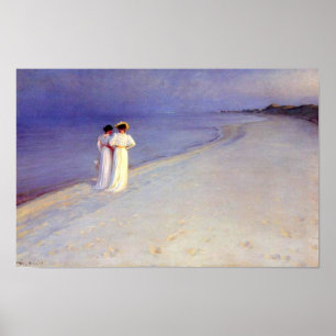 Poster Après-midi de l'été de Kroyer "sur la plage de