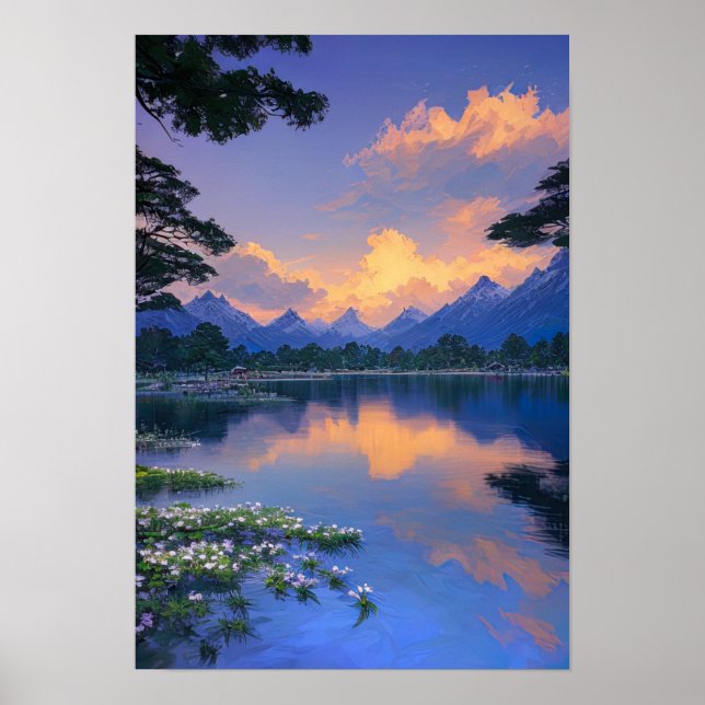 Poster Après-midi paisible au lac (Devant)