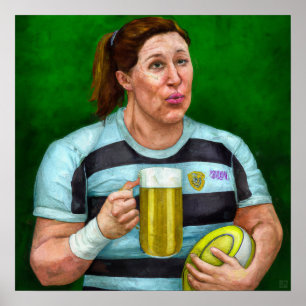 Poster Après Rugby - Rugby Painting Print