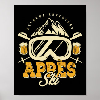 Poster Apres Ski Party Outfit, Beer And Drinks After Skii