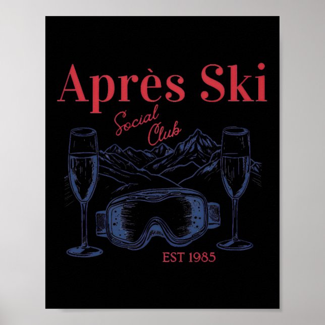 Poster Apres Ski Social Club Boire Party Femmes hiver (Devant)