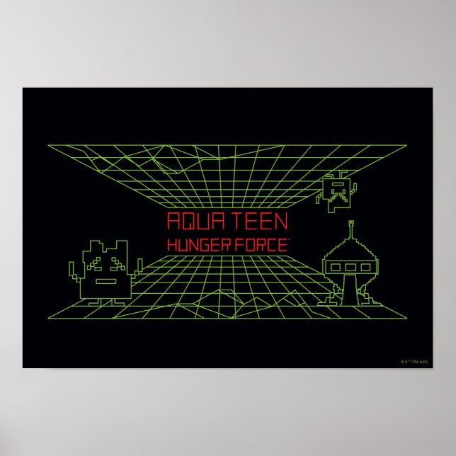 Poster Aqua Ado Hunger Force Mooninites Logo du jeu (Devant)