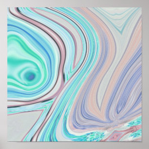 Poster aqua bleu menthe vert lilas violet pastel arc-en-c