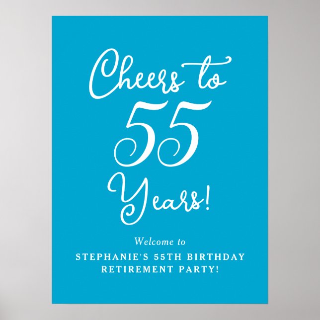 Poster Aqua Blue encourage à la retraite de 55 ans (Devant)