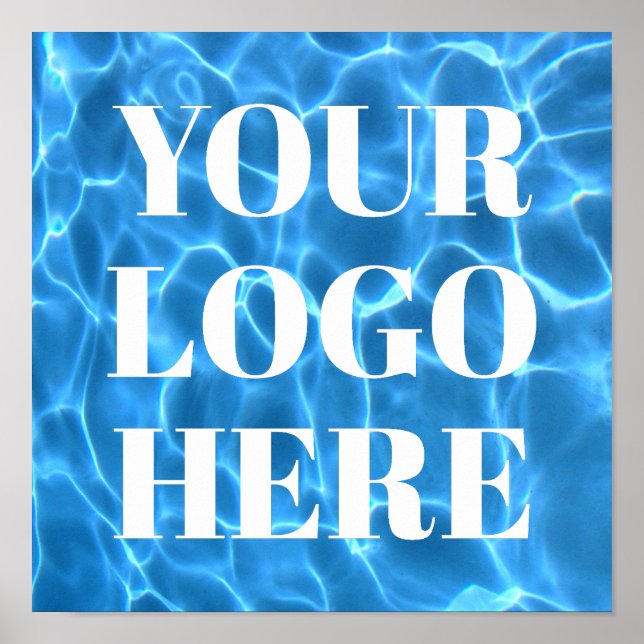 Poster Aqua Blue Swimming Pool Photo for Your Logo (Devant)
