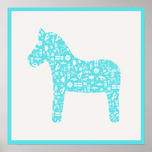 Poster Aqua Dala Horse (Devant)