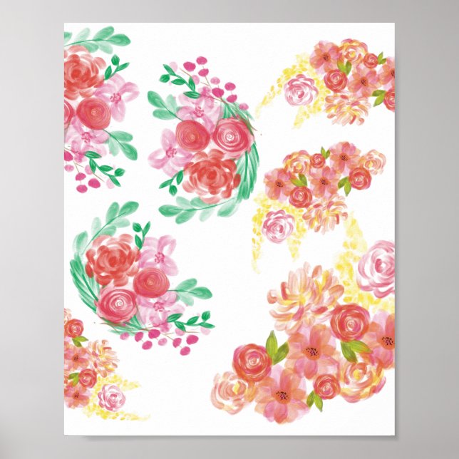 Poster Aqua fleur (Devant)