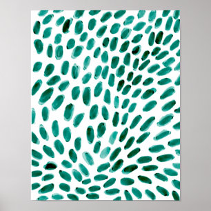 Poster Aqua Turquoise Motif Abstrait tendance