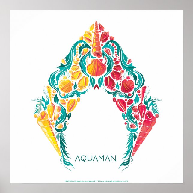 Poster Aquaman | Logo Aquaman & Mera sur le thème du coqu (Devant)
