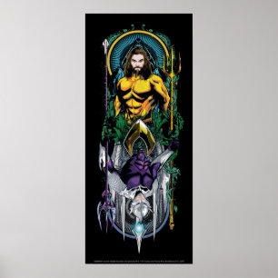 Poster Aquaman Panneau Art Nouveau réversible Orin & Or