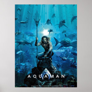 Poster Aquaman   Prince Orin avec animaux aquatiques