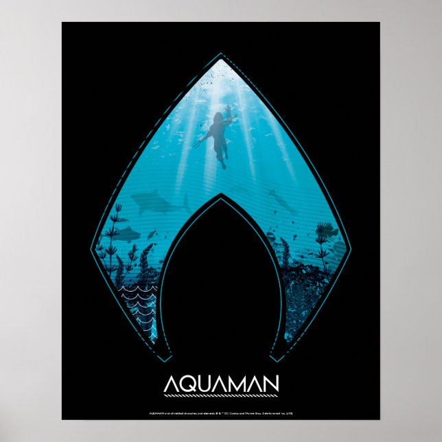 Poster Aquaman | Voir par Aquaman Logo Ocean Graphic (Devant)