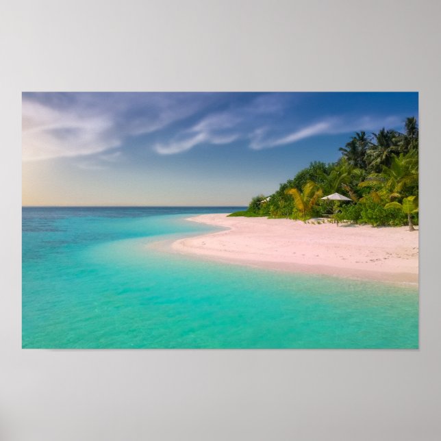 Poster Aquamarine Ocean Tropical Beach Scenic (Devant)